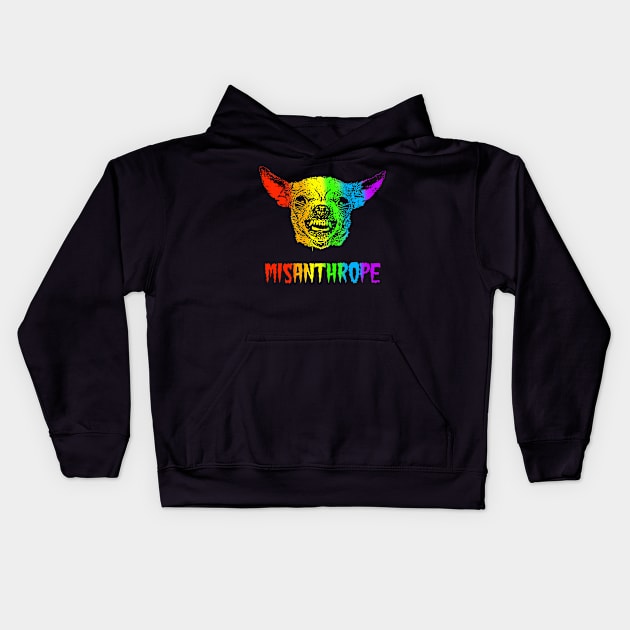 Rainbow Misanthrope Kids Hoodie by childofthecorn